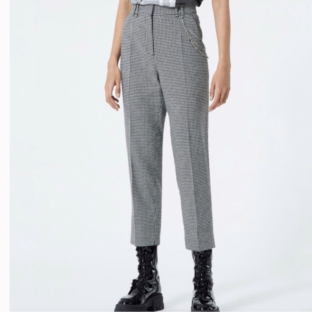 SOLD NWT Kooples Straight Leg Houndstooth Wool Pants